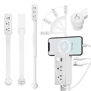 Outlet Electrical Outlet Extender with USB-AUSB-C & 2 AC Outlets Extendable 22-34" Rotatable180°plug,For kitchens,studies,bedrooms PowerStrip,Perfect Gift