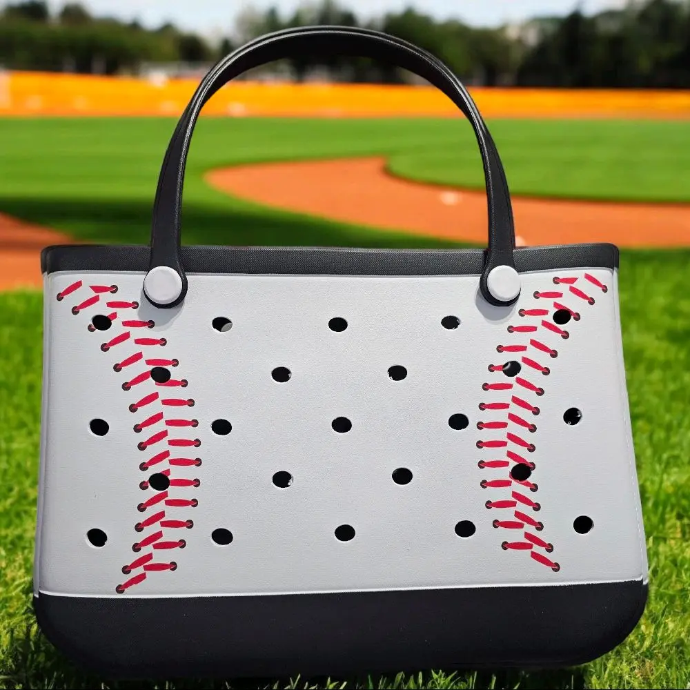 XL Baseball Tote Bag- Black