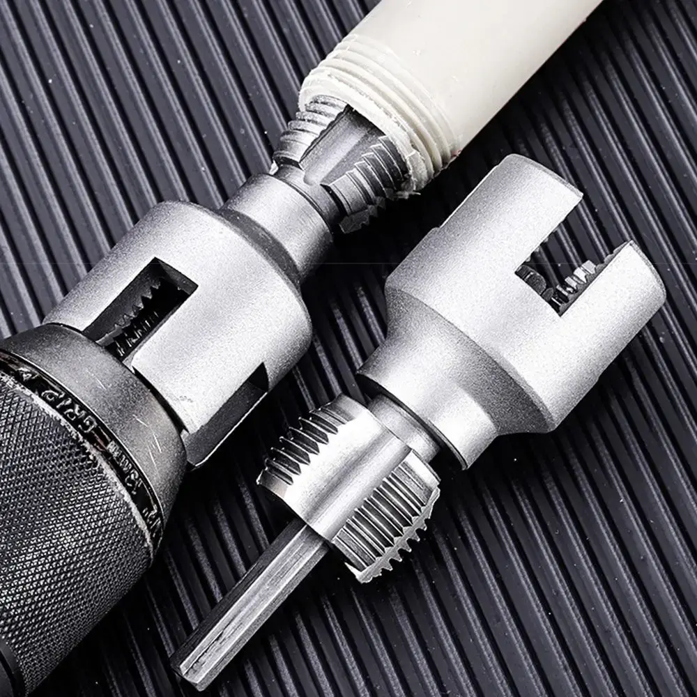 1/2'' 3/4'' PVC Pipe Thread Cutting Tool Integrated Internal & External Pipe Threading Tool Upgrade Pipe Thread Cutting Tool for Plumbing DIY Repairs
