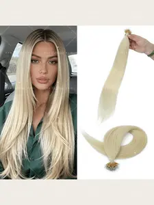Straight Hair Extensions with Nano Ring Links and Micro Beads, Natural Shades, Easy-To-Use, Real Human Hair, Silky Straight Hair, Volume and Length