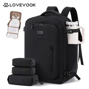 LOVEVOOK Travel Backpack for Women Men with Garment Bag, 40L Large Capacity Carry-On Backpack, Equipped with 3 Storage Pockets, TSA Approved, Can Hold a 17.3-inch Laptop, Can Be Used as a Suit Bag, Essential Luggage Backpack for Business Weekend Travel