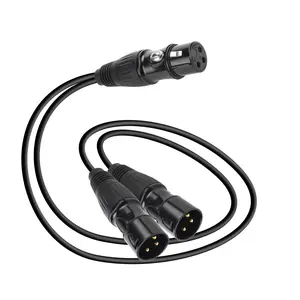 LMBGM XLR Male to Dual Female Y-Type Splitter Cable, Durable, XLR Compatibility, Professional Stereo Audio Adapter, Ideal for Microphone Mixer Recording Equipment