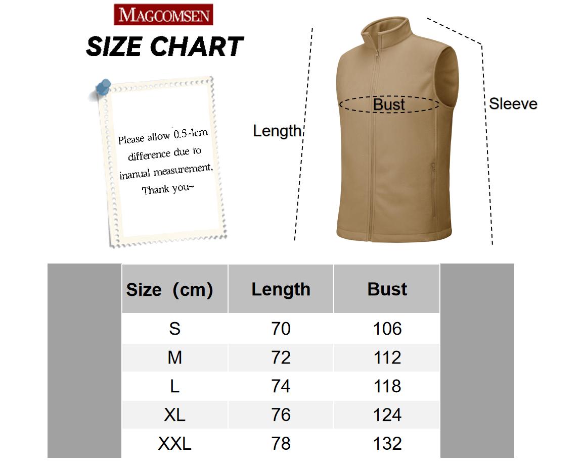 MAGCOMSEN Men's Fleece Vests Zip Up Sleeveless Vest with Pockets Winter Warm Outerwear Jacket for Hiking Outdoor Golf Outdoorfun MAGCOMSEN Men's Fleece Vests Zip Up Sleeveless Vest with Pockets Winter Warm Outerwear Jacket for Hiking Outdoor Golf Outdoorfun