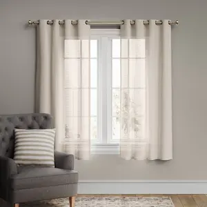 1pc Light Filtering Textured Weave Window Curtain Panel - Threshold