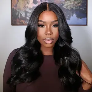 Arabella Glueless 13x6 220% 15A Virgin Human Hair Wig Natural Black Body Wave Wavy Easy Installation Pre-Everything Ear to Ear Frontal Lace Drawstring Wig