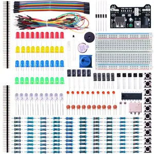 ELEGOO Electronic Fun Kit Bundle with Breadboard Cable Resistor, Capacitor, LED, Potentiometer total 235 Items for Arduino