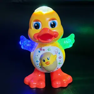 Kids Toddler Interactive Dancing Duck Toy, Dynamic Flashing Blinking Lights & Music, Educational Sensory Cartoon Animal Toy, Durable Plastic for Ages 2-6 Boys Girls, Christmas Halloween Birthday Perfect Gift