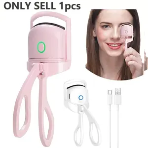 Rechargeable Heated Eyelash Curler Curling with LCD Display Silicone Pad, Protects Natural Curls, No Damage to Lashes, Beauty Makeup Essential