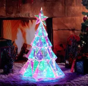 Jumbo In/QutdoorHolographic Figure/Tree (Regular Size): 13.2" x 13.2" x 20.08"weighs 1.1 lbs/2025 Colorful and luminous Christmas treeoutdoor campinglight.Christmas-themed