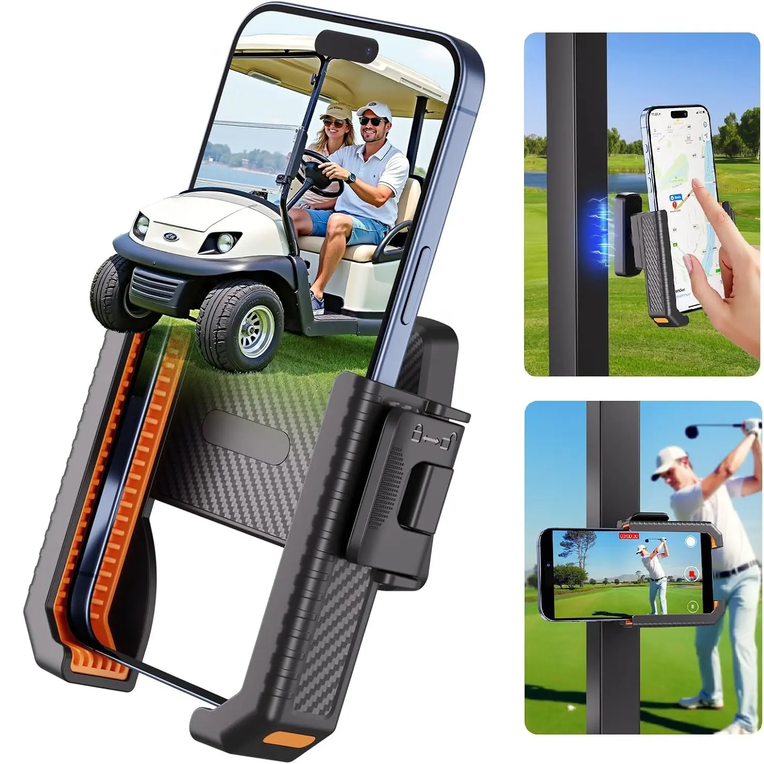 Magnetic golf cart phone holder, gym phone holder, golf cart accessory, Cellphone Mount, Cell Phone Holders, suitable for 4-7 inch smartphones
