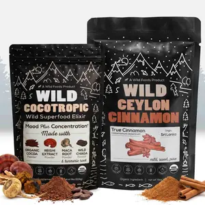 Wild Foods Wild Cocotropic (8oz) + Ceylon Cinnamon (16oz) Bundle for Optimum Focus and Energy Organic Superfood Elixir & True Cinnamon from Sri Lanka