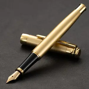 1 pc high-end elegant steel pen, 0.5 mm tip, stylish light luxury, snap cap, stainless steel material, gold-plated tip, built-in converter, 2.6 mm diameter, students/office, holiday gifts—Valentine’s Day, back-to-school season, opening day, birthdays/Chri
