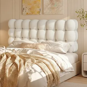 Pinmoco Upholstered Headboard with Adjustable Height, Memory Foam Cloud-Shaped Ergonomic Design【Headboard Only】