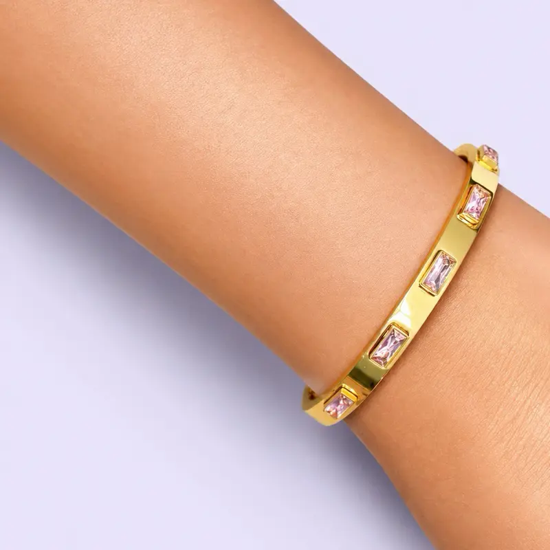 NORAM Rosé Crystal Bangle