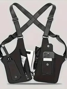 Casual Shoulder Bag with Underarm Wallet Pocket Gun Holster Phone Holder, Side Pouch, Anti-Theft Hidden Design, Stylish and Functional