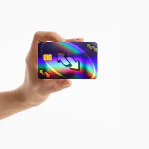 Blue Uno Reverse - Holographic Credit Card Skin Cover Decal Sticker (SMALL CHIP)