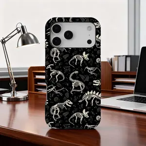 Dinosaur Fossils Phone Cases, Dinosaur Skeleton Tough Phone Case, Abstract Dino Art Cover for iPhone 17 16 15 14 13 12 Pro Max