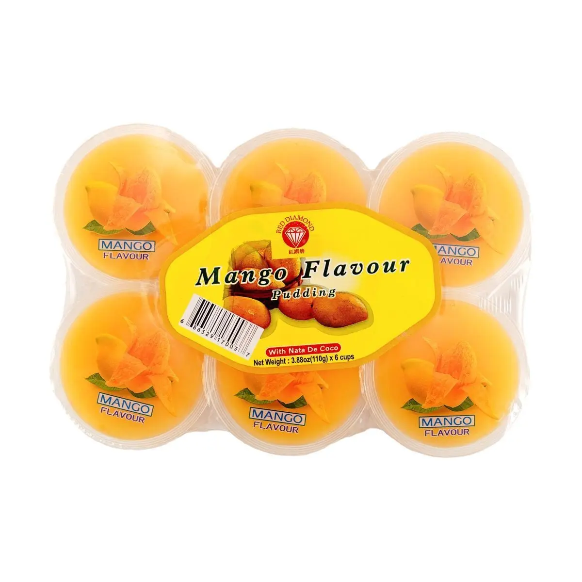 RED DIAMOND Malaysian Mango Pudding Jelly Cups - 6 Pack (110g Each) - Authentic Tropical Fruit Dessert Snack RED DIAMOND Malaysian Mango Pudding Jelly Cups - 6 Pack (110g Each) - Authentic Tropical Fruit Dessert Snack