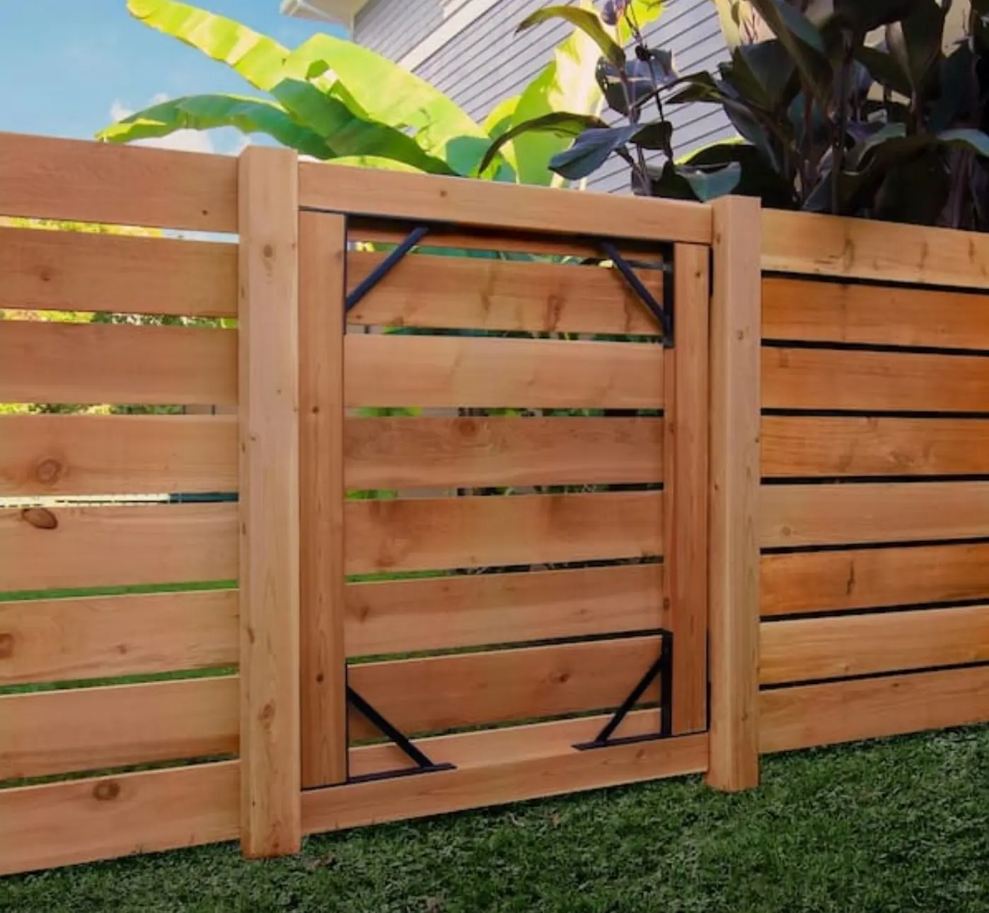 Peak Heavy-Duty Steel Gate Hardware Kit in Matte Black (Fits Gates 26 in. to 60 in. W)