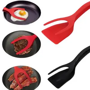 2 in 1 Grip and Flip Tongs Egg Spatula Tongs Clamp for Pancake Fried Egg French Toast Omelet Kitchen Accessories Utensils Heat Resistant Dishwasher Safe