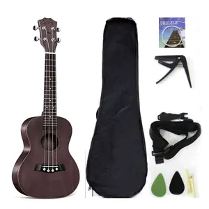 BATKING Ukulele Solid Top Mahogany With Ukulele Accessories With Gig Bag Strap Nylon String Electric Tuner Picks 26 INCH