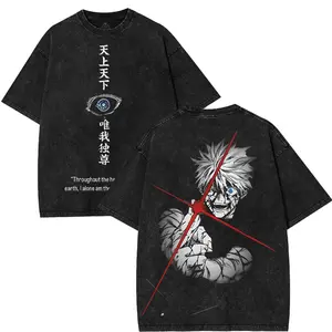 Gojo Satoru The Honored One Red Technique Jujutsu Kaisen JJK Tees, Anime Washed Tee, Gift For Fan, Full Size, Full Color - Shades for Everyone