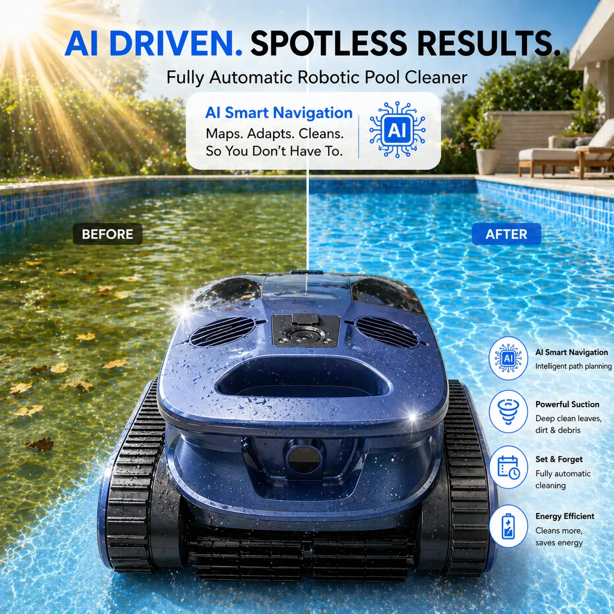 【2026 New】SIMLOK Cordless Robotic Pool Cleaner with APP Control, Wall Climbing Pool Vacuum Robot, Triple Filtration, Automatic Swimming Pool Cleaner for Pool Floor, Walls & Waterline