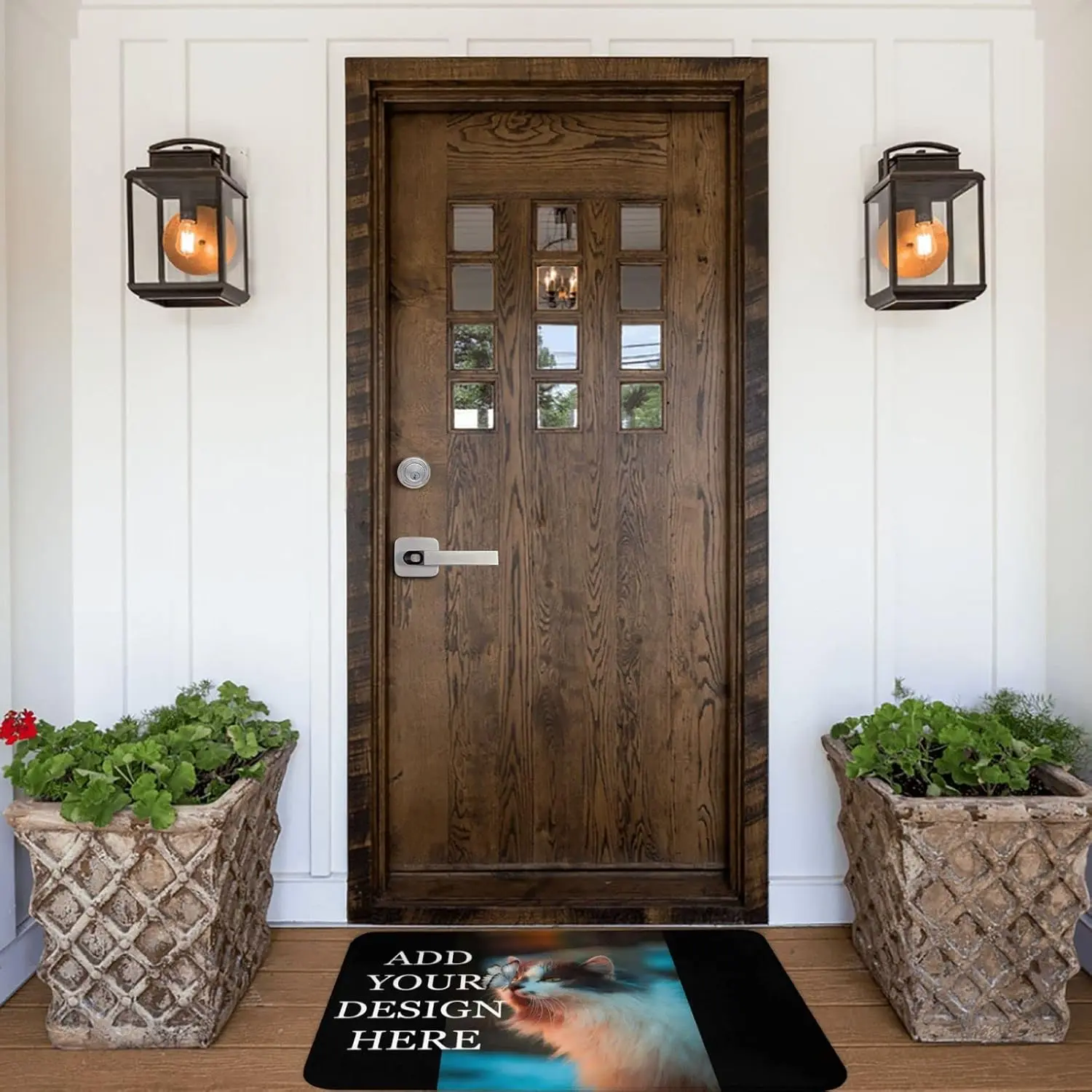 Personalized Rectangular Doormat - 16x24 in Multi-Size Customizable Rug with Photo, Logo, Name or Text, Non-Slip Durable for Home Entrance, Customized Gifts