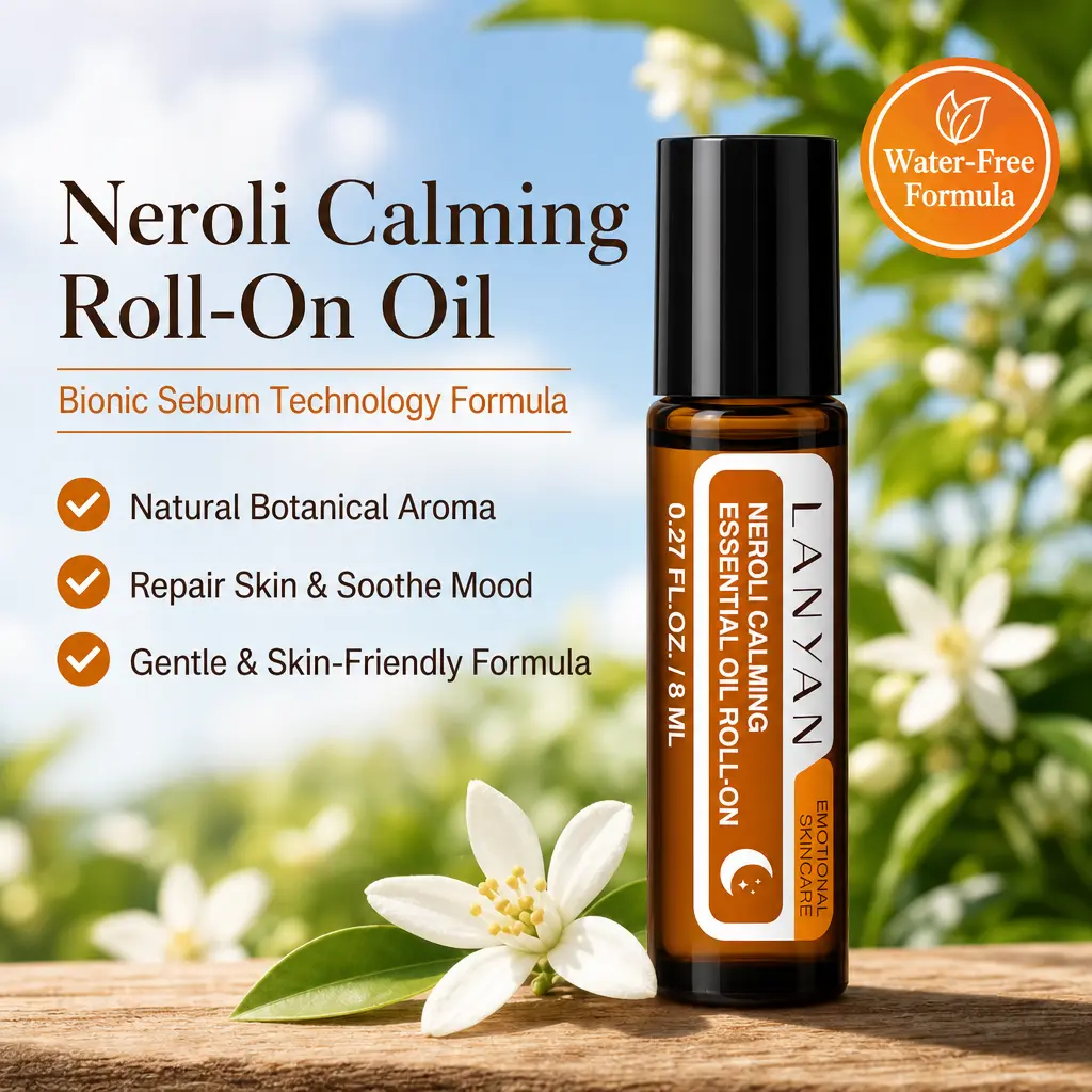 LANYAN Peppermint Reviving & Neroli Calming Essential Oil Roll-On Duo Set (0.27 fl oz) — Natural Aromatherapy Rollerball for Daily Energy & Relaxation | Pre-Diluted with Squalane & Jojoba Oil | Portable On-the-Go Wellness