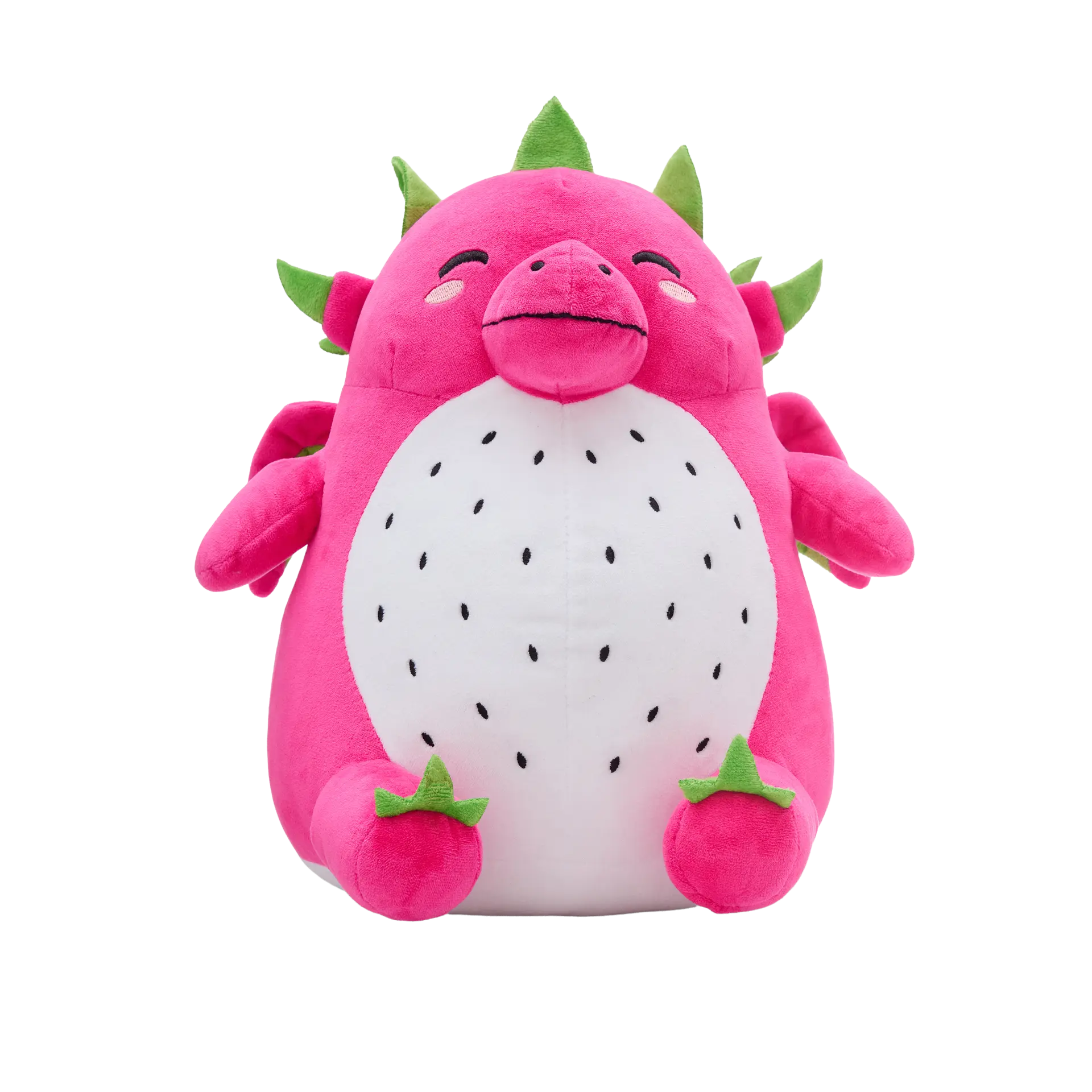 Peeko: Chunky but cute Dragonfruit Dragon  Plush Toy 12x8x12in Soft Belly Ultra Soft PP Cotton CPC Certified