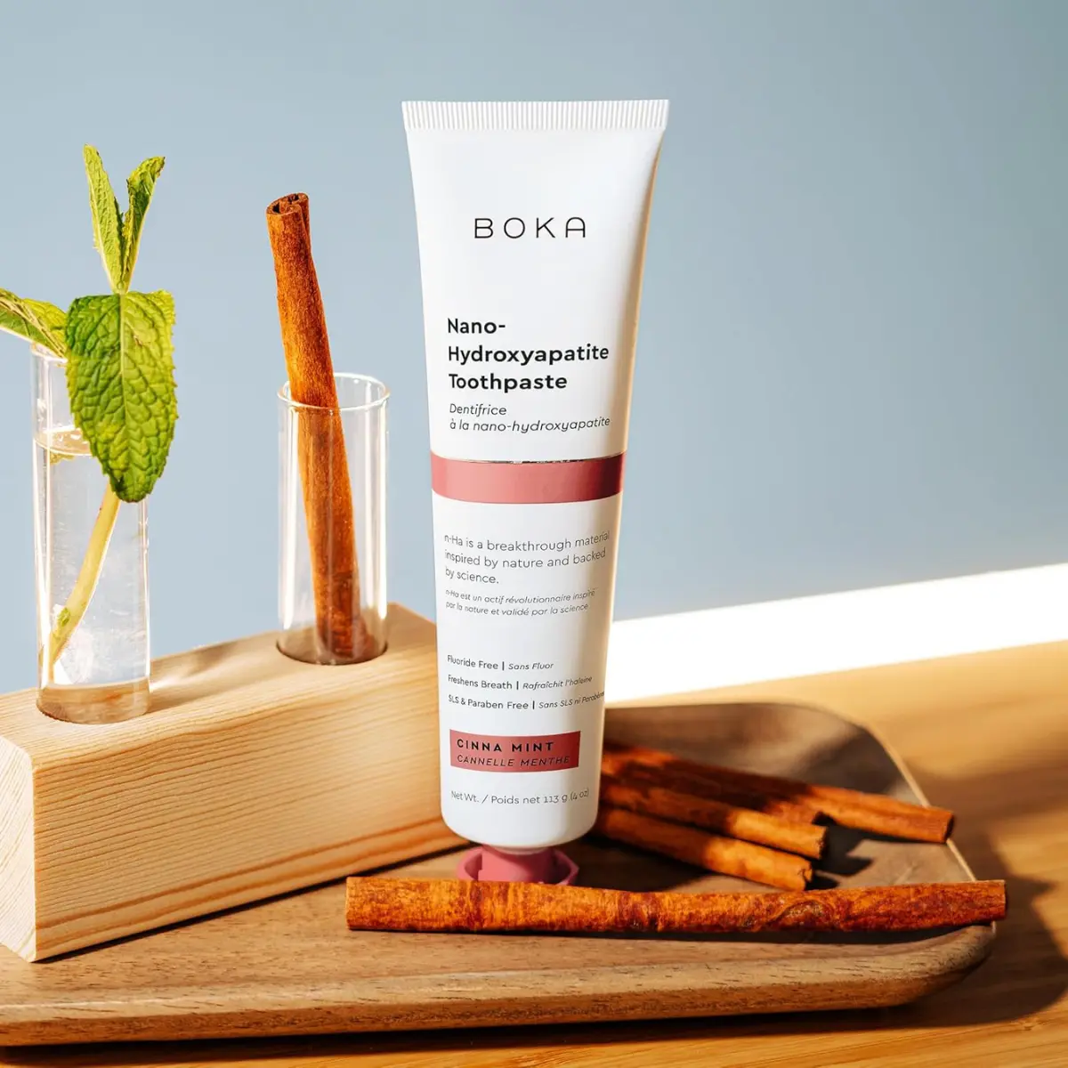 Boka Fluoride-Free Nano Hydroxyapatite Toothpaste - For Sensitive Teeth, Adult Oral Care, Cinnamon Mint Flavor - 4 Oz, 1PK