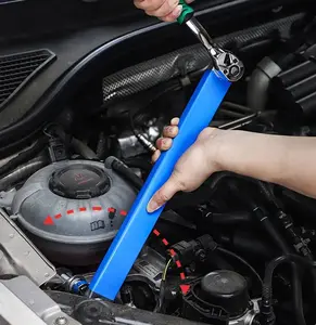 Offset Extension Wrench Set with 4 Adapters 1/2" 1/4" 3/8" Square Drive 15" Socket Tool for Tight Spaces Impact Ready Universal Wrench for Men's Gifts