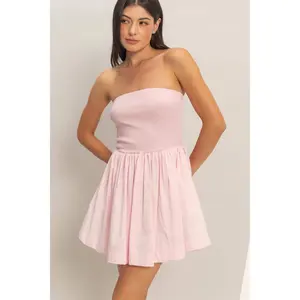 Strapless Flowy Mini Dress