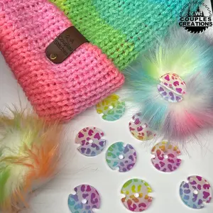 Patterned acrylic Removable Pom Keeper Buttons