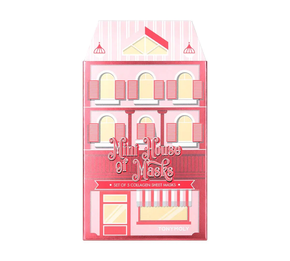 TONYMOLY TM-Mini House of Masks Collagen 5PC Set Gift Hydrate Plant-Based Sheet Masks for Skin Repair Moisturizer