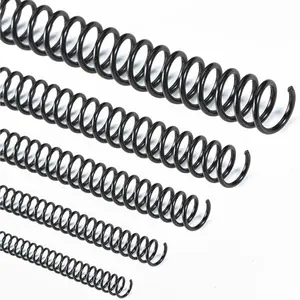 50 Pack Spiral Binding Coils 4:1 Pitch, Black Plastic Binding Coils Kit – 5 Sizes (1/4, 5/16, 3/8, 1/2, 3/4 Inch) Mixed Set, Spiral Binder Coil for Letter Size Documents