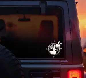 Compass with Duck Decal - 4inx3.5in High-Quality Durable Design for Precise Navigation & Unique Outdoor Adventures No Warranty