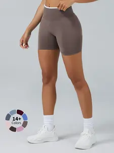 Women's Seamless Yoga Shorts, Sports Yoga Shorts, High Waist Workout Pants, Stretchy Seamless Shorts, Breathable & Comfortable Running Gym Wear, Perfect for Daily Fitness, Seamless Stretch Shorts