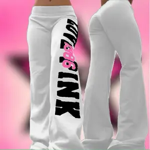 2000s American retro letter print casual trousers versatile hot girl style high street Harajuku style women's casual trousers