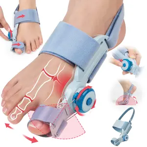 Bunion Corrector for Women Men Big Toe, Adjustable Knob Bunion Brace Splint, with Anti-slip Heel Strap Support Healthcare, Anti-Slip Strap, Customize Fit Orthopedic Toe Straightener Blue