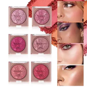 6-color facial brightening, Shimmer Highlighter, Glow Seeker Highlighter, high gloss contouring box design, waterproof, sweat proof, natural nude makeup contouring, suitable for dates, parties, ideal gift Terracotta blush