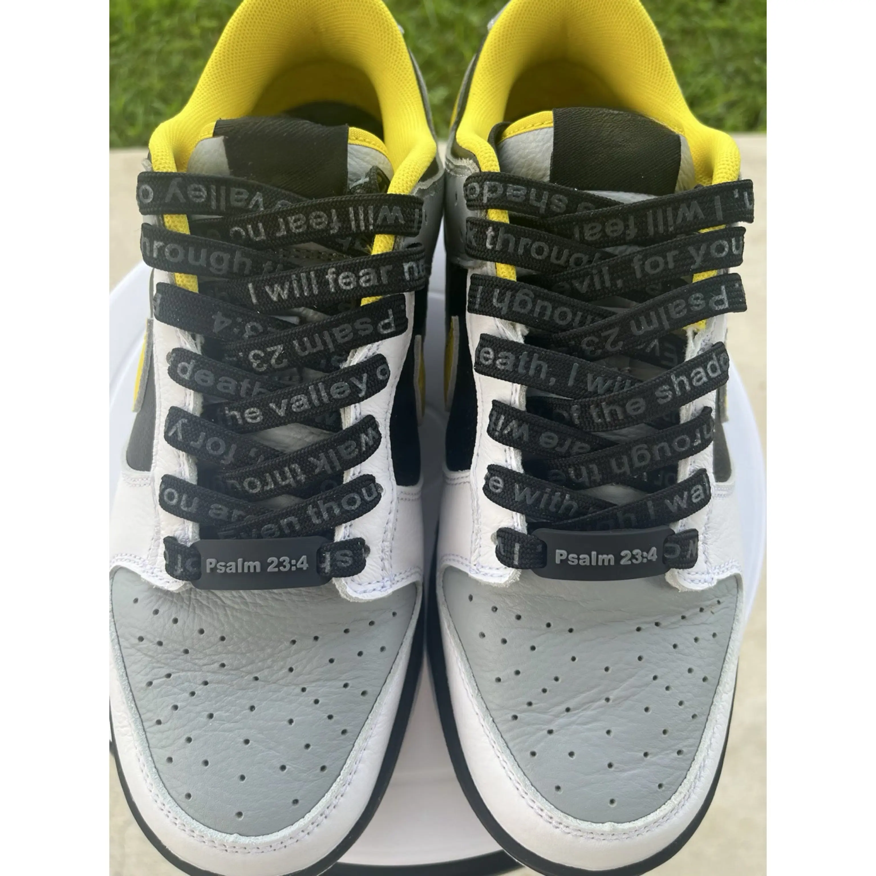 WARRIOR LACE - Psalm 23:4 - Black Faith Inspired Scripture Shoelaces - BATL Laces for Shoes (160cm/54in for 6-7 eyelets)