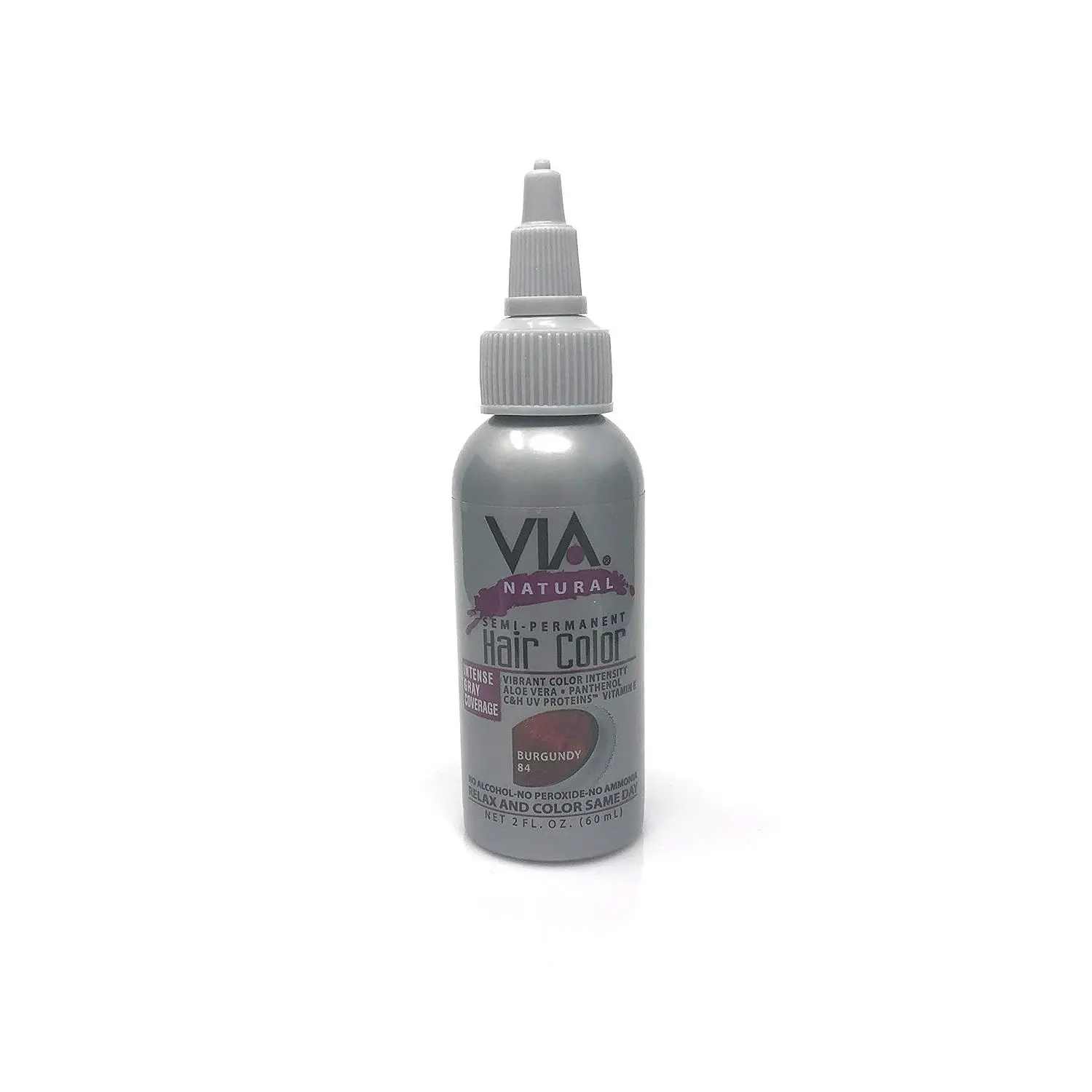 Via Natural Semi-Permanent Hair Color, 2oz - Burgundy #84