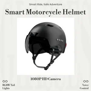 PS02D-1080P Smart Bluetooth Helmet for Motorcycles, Gravity-Sensing Magnetic Headset, WIFI+ Remote Control, Voice Command, High-Definition Camera for Riding Records, MP3 RGBW Four-Color Rear Lights