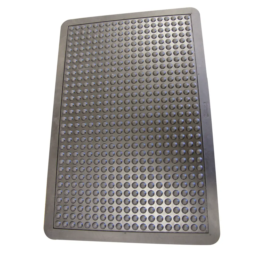 Rubber-Cal "Bubble-Top" Anti-Fatigue Floor Mat - 5/8 in  - Black Borders