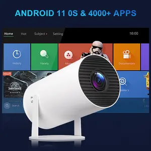 XBJ Portable Projector 2.4/5G WiFi 360° HD LED 200 InchScreen Built-in Speaker Multifunctional Projector for HomeCinema and Outdoor Use White Remote