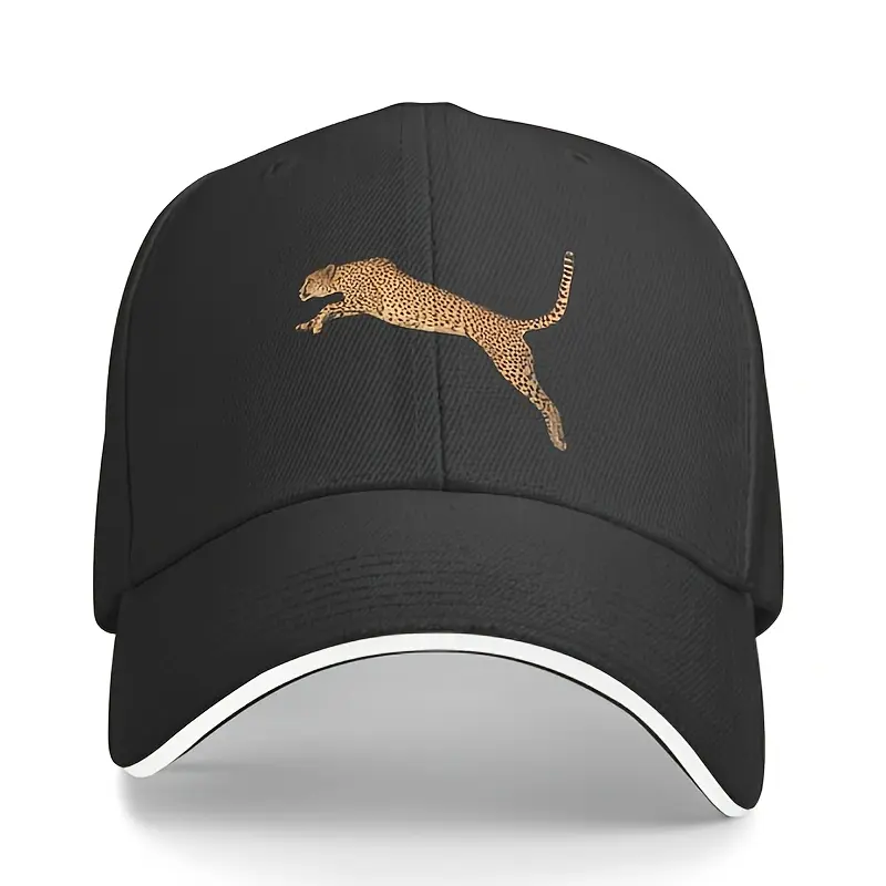 Retro Style Dad Hat with Cheetah Tile Pattern for Men and Women, Fun Animals Inspired Headwear for a Casual Party, Unisex Fit, One Size