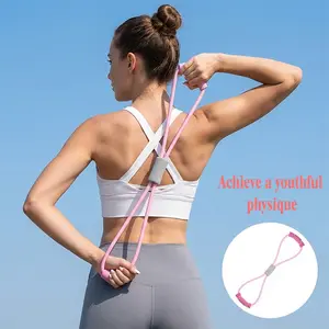 Back Stretcher & Yoga Resistance Band - Figure 8 Exercise Band for Posture Correction & Shoulder Opening - Resistance Trainer for Women