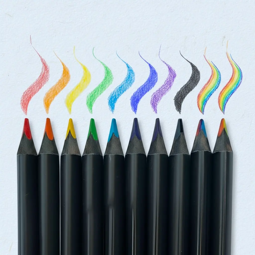 10-Piece Triangular Prism Grip Pencils, Colorful Grooved-Grip Writing Tools with Smooth Glide, Assorted Rainbow Office Stationery for Art School Supplies, Colouring, Shading (Computers & Office Equipment)