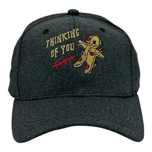 Thinking Of You Hat Funny Sarcastic Voodoo Doll Graphic Novelty Cap Funny Hats Halloween  Funny Sarcastic  Novelty Caps for Men Black - Standard